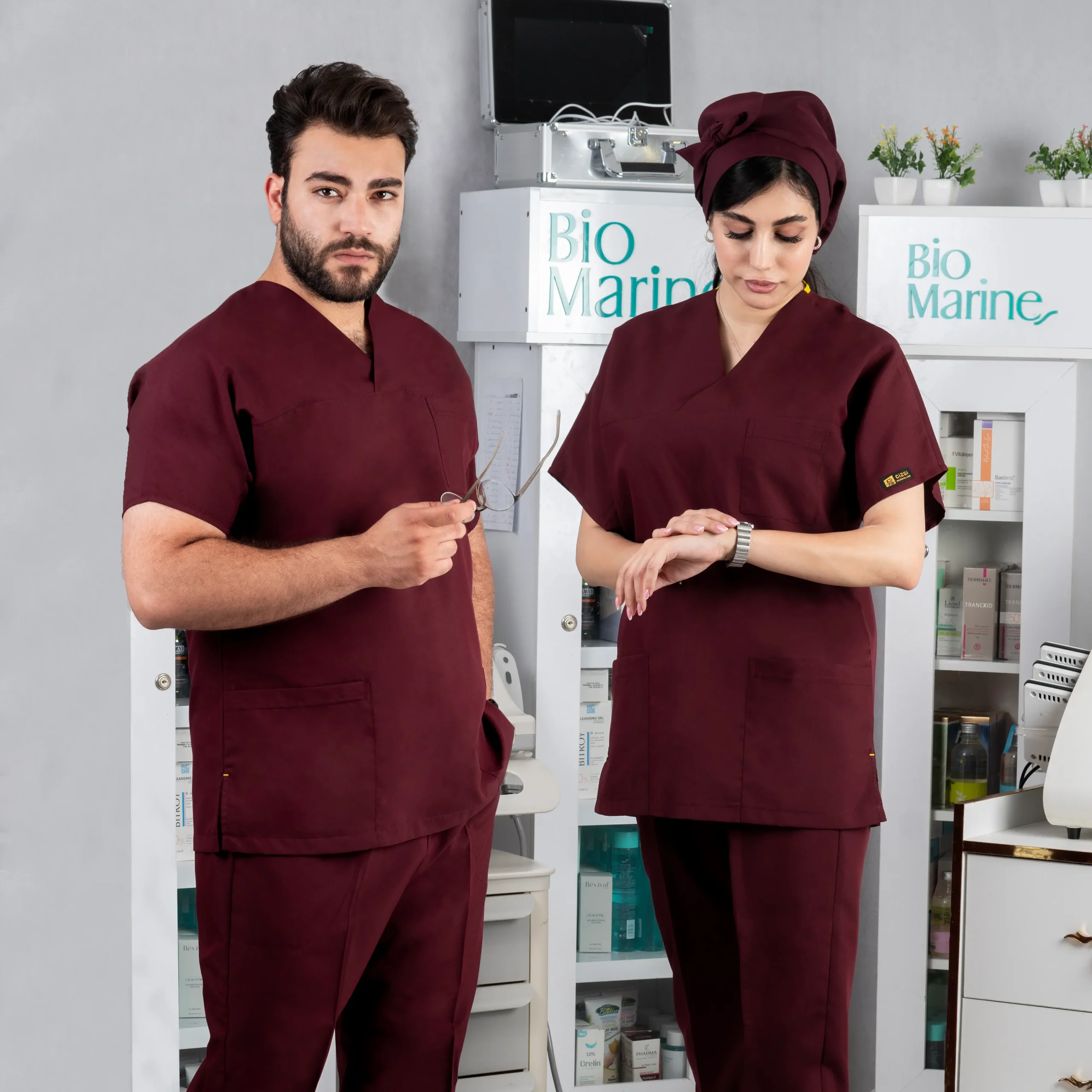 اسکراب شلوار زرشکی مدل(Cizgi)